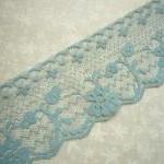 1 Yard Of 2 1/2 Inch Antique Blue Chantilly Lace..
