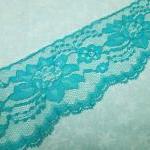 1 Yard Of 3 Inch Teal Green Chantilly Lace Trim..