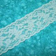 1 yard of 2 inch White Stretch elastic lace for bridal, baby headband, garter, hair accessories by MarlenesAttic - Item S5
