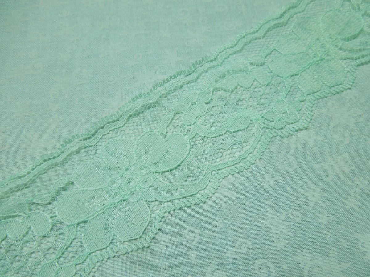 1 Yard Of 2 Inch Mint Green Chantilly Lace Trim For Spring, Easter, Wedding, Bridal, Baby, Lingerie By Marlenesattic - Item N8