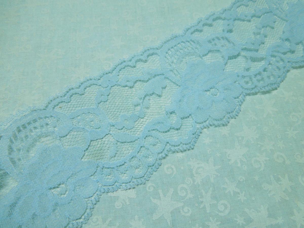 1 Yard Of 2 3/4 Inch Light Blue Chantilly Lace Trim For Bridal, Wedding, Baby, Hair Accessories, Lingerie By Marlenesattic - Item O2
