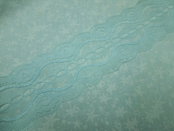 1 Yard Of 2 3/4 Inch Light Blue Galloon Chantilly Lace Trim, Lace For Beading For Bridal, Baby, Lingerie By Marlenesattic - Item Q6